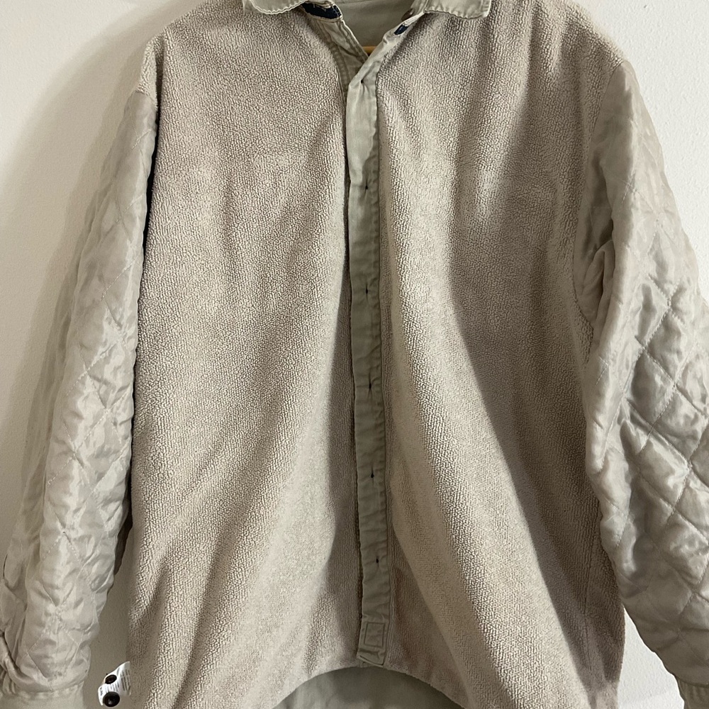 Levi’s Mens Size XL Khaki Fleece Sherpa Lined Button Down Shacket Vintage 2013 - Picture 14 of 15